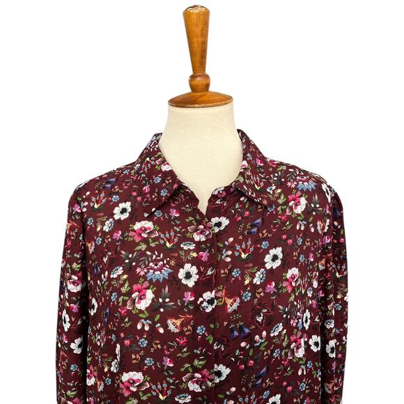 NWT Elie Tahari Long Sleeve Floral Spring Summer Workwear Blouse Size XL - Picture 5 of 9